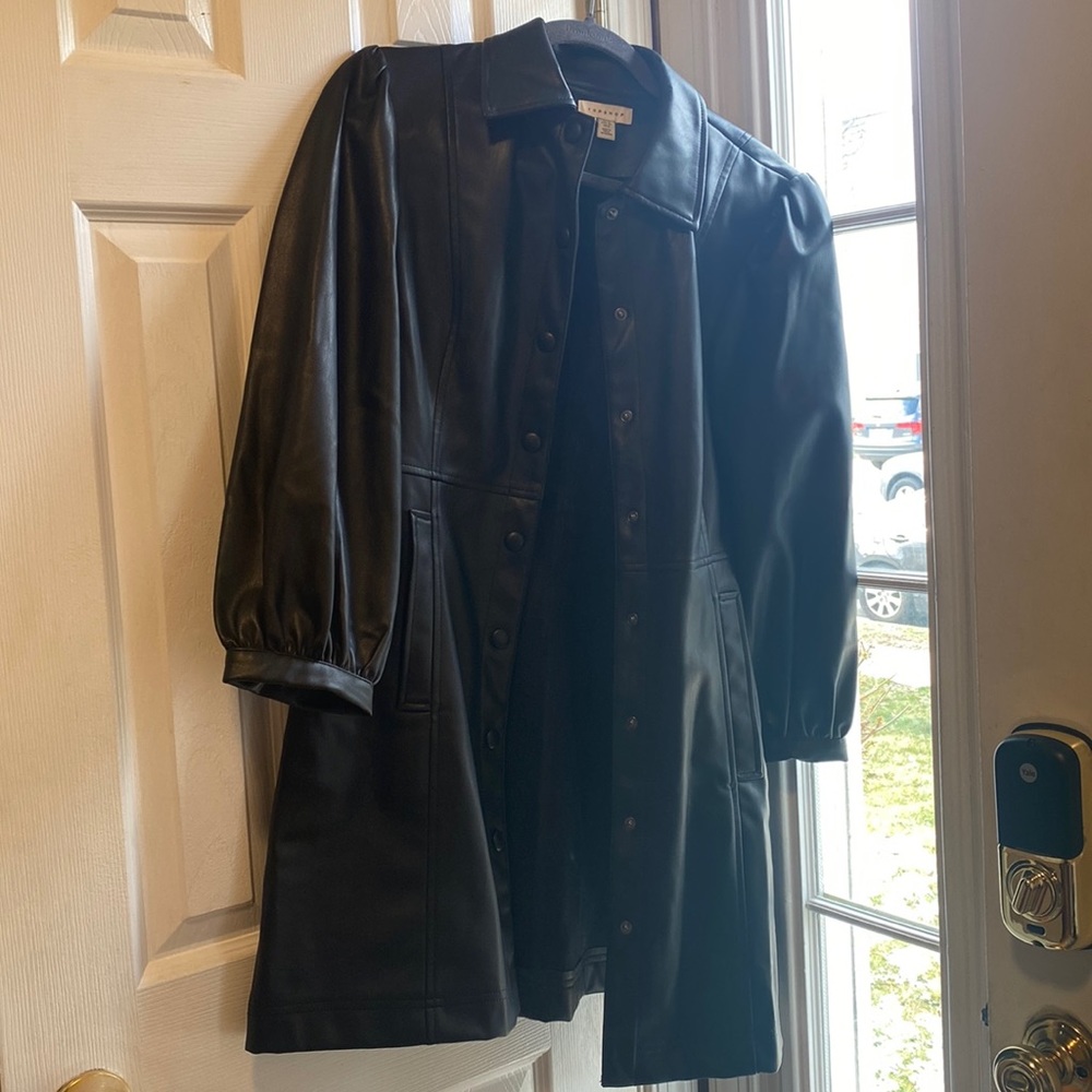 Black TopShop Faux Leather Jacket/ Coverup